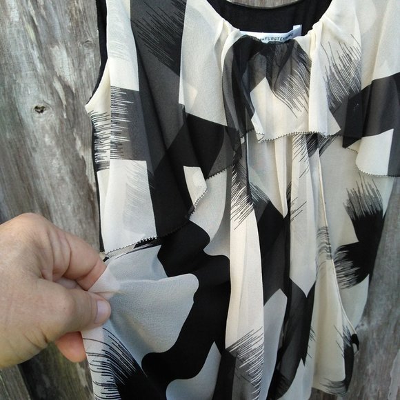 DIANE VON FURSTENBERG ANANAS  Abstract Silk Blouse 8 - Picture 4 of 5